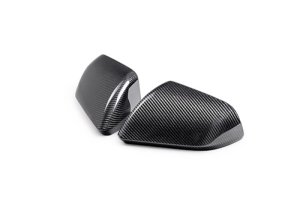 Ford Mustang Mirror Skull Caps - Ford Racing - Carbon Fiber - Gloss - `15-`25